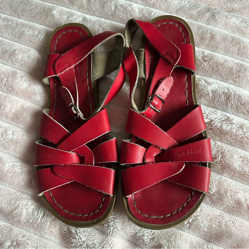 Salt Water Sandals by Hoy Red Strappy Sandals